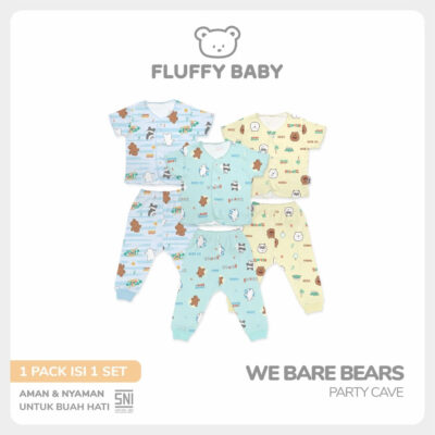 FLUFFY Setelan Pendek Pnjg WE BARE BEARS (Isi 1Pasang) Newborn