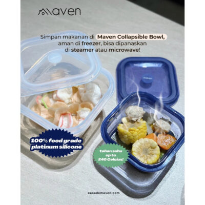 Maven Square Collapsible Bowl 1200ml - 100% Food Grade Platinum Silicone BPA free thumbnail 7