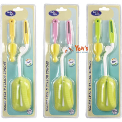 Baby Safe BS368 Sponge Bottle and Teat Brush / Pembersih Botol dan Dot Bayi BPA FREE