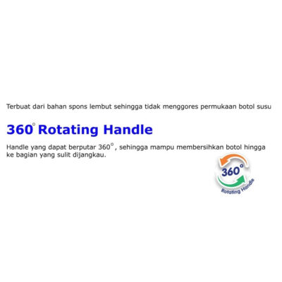Baby Safe BS368 Sponge Bottle and Teat Brush / Pembersih Botol dan Dot Bayi BPA FREE thumbnail 5