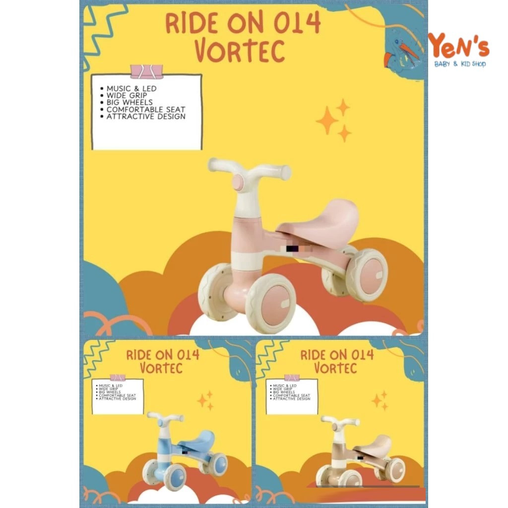 Vortec Ride On Mainan Anak 014 - Sepeda Anak Music & LED