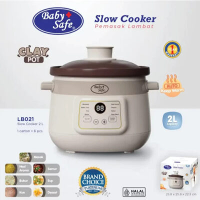 BabySafe - LB021 CLAYPOT SLOW COOKER 2L  - Untuk Memasak MPASI & Menu Keluarga thumbnail 3