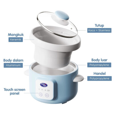BabySafe Slow Cooker MPASI LB018 - Slow Cooker Digital Multifungsi thumbnail 4