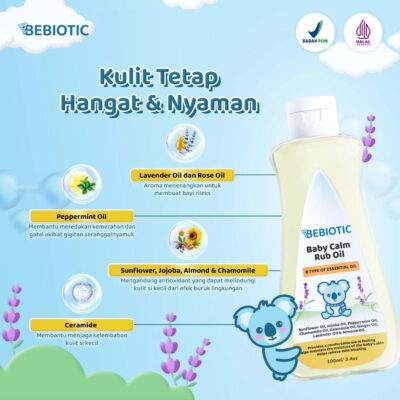 Bebiotic Baby Calm Rub Oil 100ml - 8 Type Of Essential Oil thumbnail 2