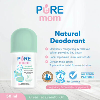 Puremom Natural Deodorant 50gr Dengan triple action thumbnail 3
