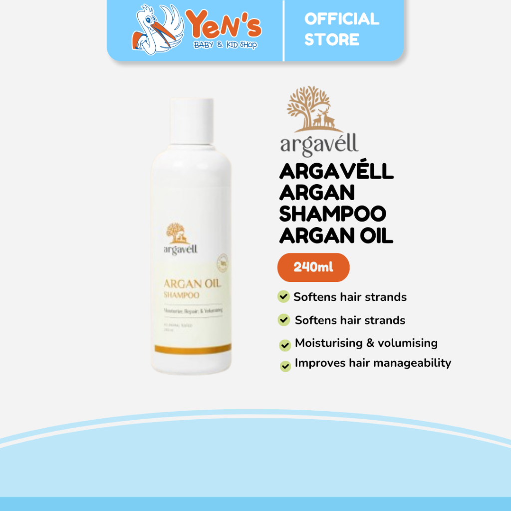Argavell Argan SHAMPOO - 240ml | Sampo Argan Oil | Rambut Kuat Lembut Nurut