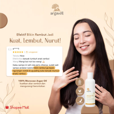 Argavell Argan SHAMPOO - 240ml | Sampo Argan Oil | Rambut Kuat Lembut Nurut thumbnail 7