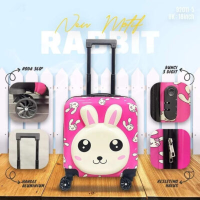 AOMI Koper Anak 18 Inch - Tas Troli Roda 4 Kabin & Bagasi Desain Lucu 92011 TERBARU thumbnail 4