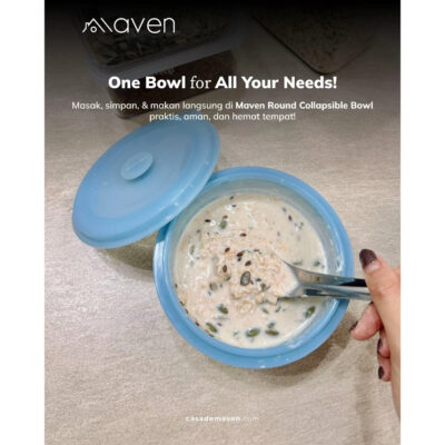 Maven Round Collapsible Bowl 400ml / 900ml - 100% Food Grade Platinum Silicone thumbnail 5