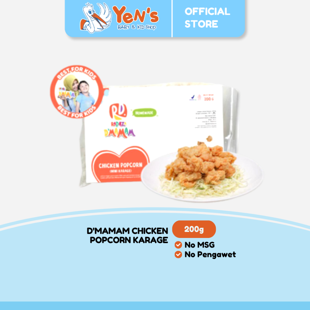 D'MAMAM Chicken Popcorn Karage 200g No MSG No Pengawet Cemilan Lauk Praktis Anak MPASI HALAL
