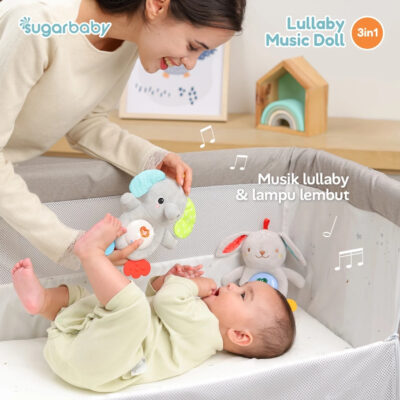 Sugarbaby Lullaby Music Doll 3in1 - Mainan Boneka Musik Bayi Sensory Toy Teether Huggable SNI thumbnail 2