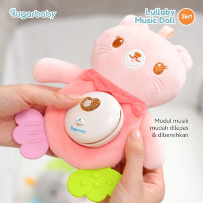 Sugarbaby Lullaby Music Doll 3in1 - Mainan Boneka Musik Bayi Sensory Toy Teether Huggable SNI thumbnail 5