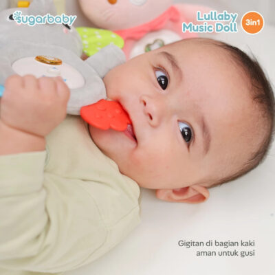 Sugarbaby Lullaby Music Doll 3in1 - Mainan Boneka Musik Bayi Sensory Toy Teether Huggable SNI thumbnail 6
