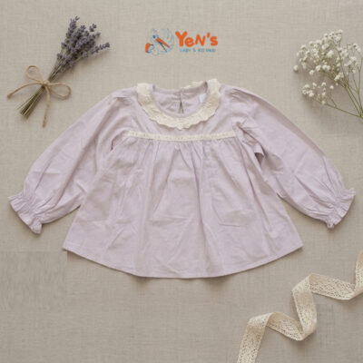 Blouse Anak Elegan Renda / Baju Atasan Anak Perempuan Lengan Panjang Korean Style Kerah Renda thumbnail 2