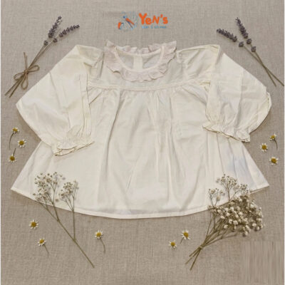 Blouse Anak Elegan Renda / Baju Atasan Anak Perempuan Lengan Panjang Korean Style Kerah Renda thumbnail 3