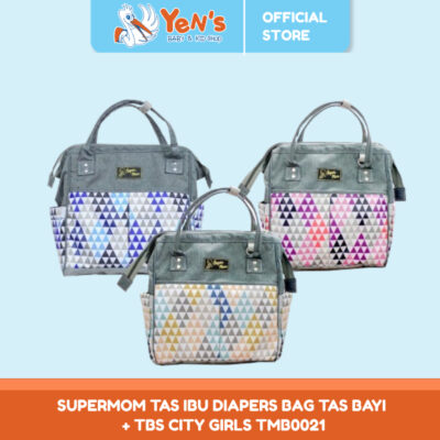 Supermom Tas Ibu Diapers Bag Tas Bayi + TBS City Girls TMB0021 - Tas Perlengkapan Bayi