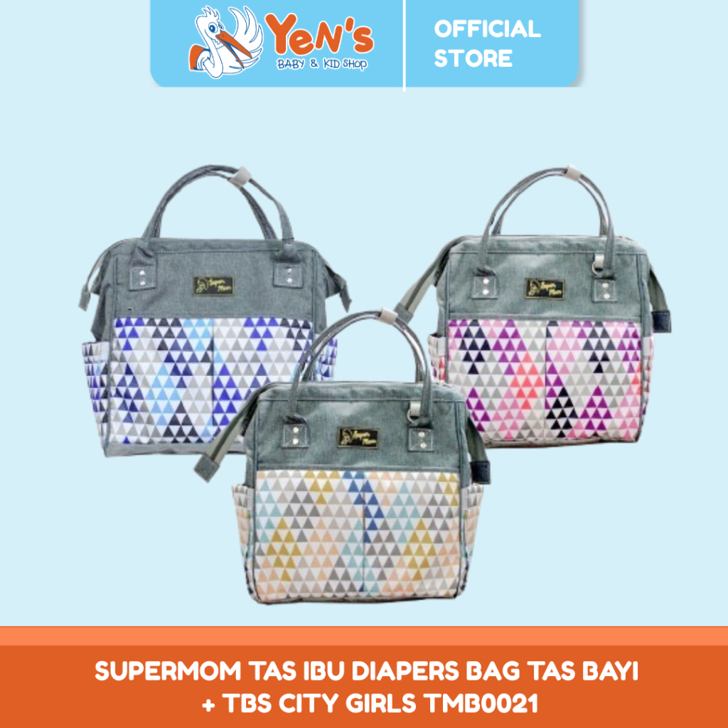 Supermom Tas Ibu Diapers Bag Tas Bayi + TBS City Girls TMB0021 - Tas Perlengkapan Bayi