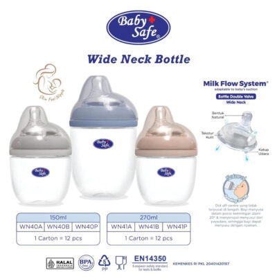 Baby Safe Botol Unique Off - Center Teat 150ml 270ml WN40 WN41 BPA FREE (1 Pcs) thumbnail 2