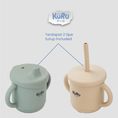 Kuru Baby Silicone Sippy Cup Set | Gelas Silicone Bayi + Straw Sedotan SC20 BPA Free thumbnail 4