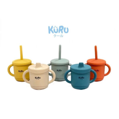 Kuru Baby Silicone Sippy Cup Set | Gelas Silicone Bayi + Straw Sedotan SC20 BPA Free thumbnail 5