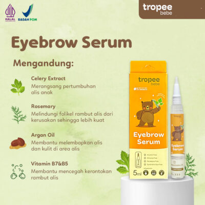 Tropee Bebe Eyebrow Serum 5ml | Serum Alis Anak | Alcohol Free | Mengandung Argan Oil thumbnail 3