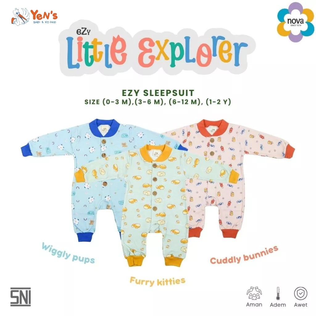 NOVA Ezy Little Explorer Sleepsuit Bayi Dan Anak 0-24 bulan (1 Pcs)