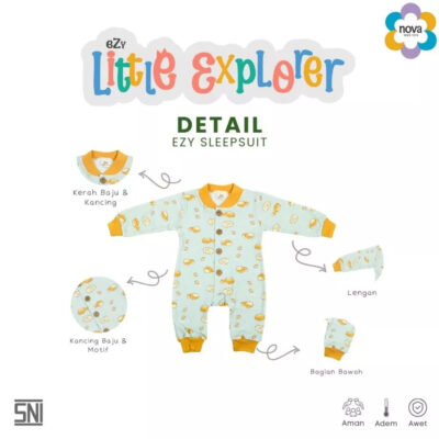 NOVA Ezy Little Explorer Sleepsuit Bayi Dan Anak 0-24 bulan (1 Pcs) thumbnail 3