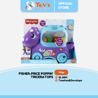Fisher-Price Poppin' Triceratops - Mainan Edukasi Anak Balita 12-36M