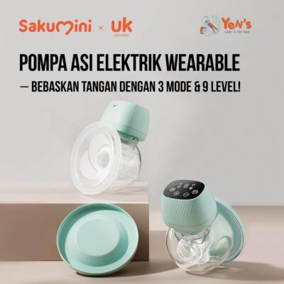 Sakumini Pompa Asi Elektrik Hands Free Wearable Breast Pump Smart Display Rechargeable BPA Free