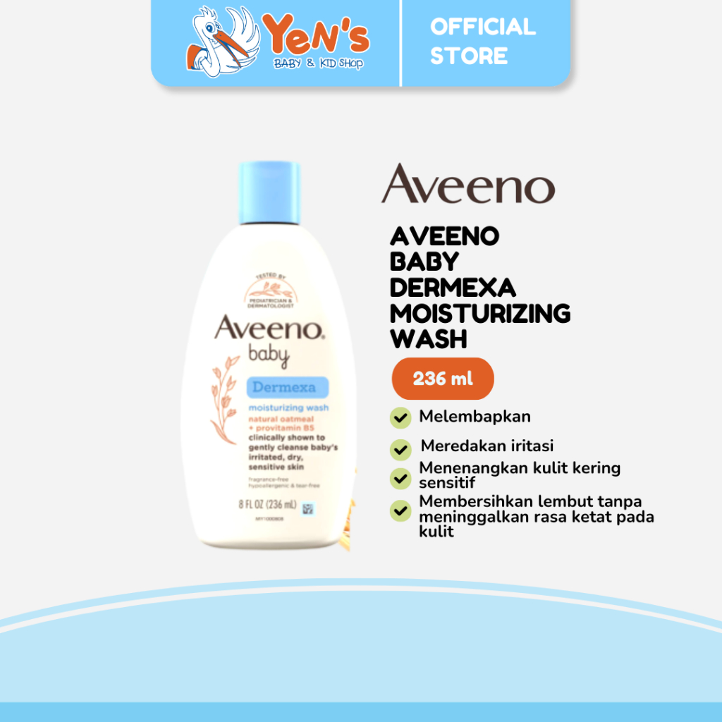 AVEENO Baby Dermexa Moisturizing Wash 236 ml / Sabun Mandi Bayi Melembapkan Kulit Kering & Sensitif