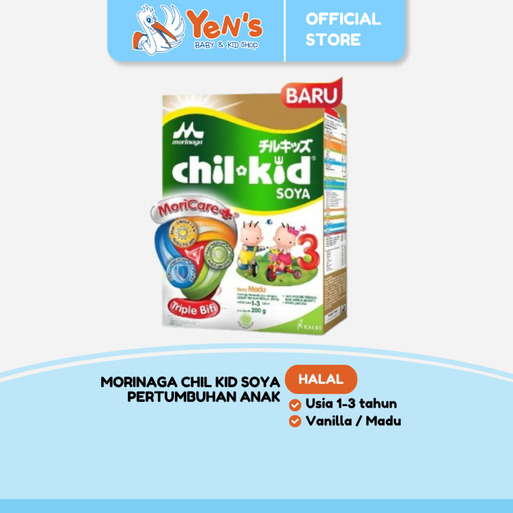 Morinaga Chil Kid Soya Pertumbuhan Anak Usia 1-3 tahun Vanilla / Madu 200g