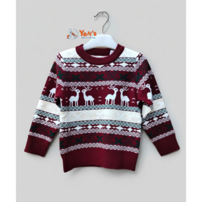Sweater Rajut Natal Anak Premium Motif Rudolph Santa - Christmas Sweater Hangat & Lembut ( 1 Pcs) thumbnail 2