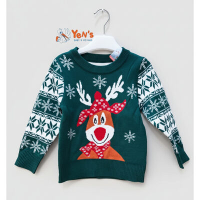 Sweater Rajut Natal Anak Premium Motif Rudolph Santa - Christmas Sweater Hangat & Lembut ( 1 Pcs) thumbnail 5