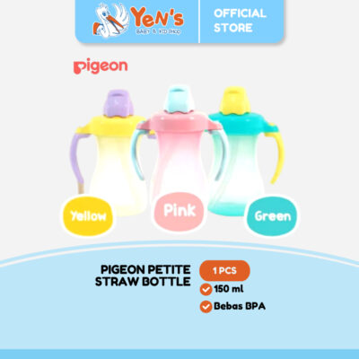 PIGEON Petite Straw Bottle - 150 ML | Botol Minum Bayi Anak Anti Tumpah Dengan Sedotan | 9+ BULAN thumbnail 1