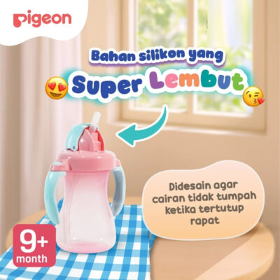 PIGEON Petite Straw Bottle - 150 ML | Botol Minum Bayi Anak Anti Tumpah Dengan Sedotan | 9+ BULAN thumbnail 4