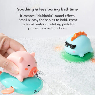 Sakumini Mainan Motorik Mandi Anak Bayi Berenang Air Semprot Kids Water Spray Riding Fish BPA FREE thumbnail 3
