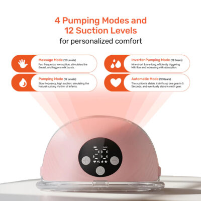 Sakumini Pompa Asi Elektrik Handsfree Wearable Breast Pump Portable 4 Mode 12 Level BPA Free thumbnail 3