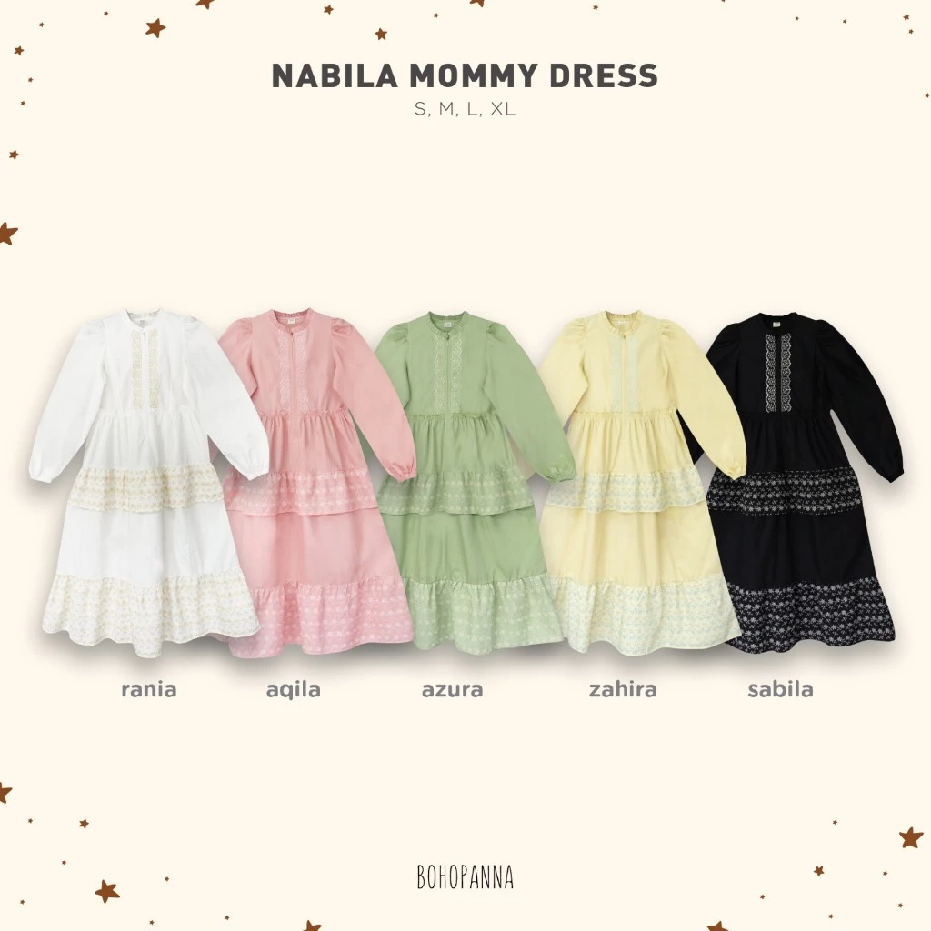 BOHOPANNA - Raya Collection Gamis - Nabila Mommy Dress - Baju Muslim