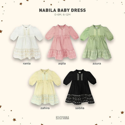 BOHOPANNA Raya Collection Nabila Baby Dress - Dress Anak Perempuan - Baju Muslim