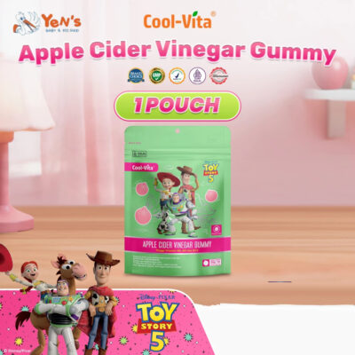 Coolvita Apple Cider Vinegar Gummy 200mg Pouch Disney Edition - Gummy Rendah Gula & Kalori diperkaya Vitamin B6 B12 B9