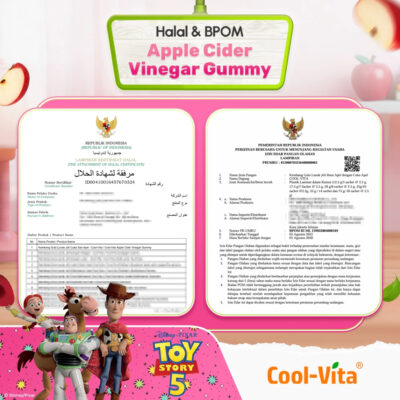 Coolvita Apple Cider Vinegar Gummy 200mg Pouch Disney Edition - Gummy Rendah Gula & Kalori diperkaya Vitamin B6 B12 B9 thumbnail 5