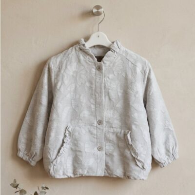 Jaket Anak Perempuan Embos Bunga Premium - Jaket Anak Aksen Ruffle Kerah Sanghai 68156 thumbnail 2