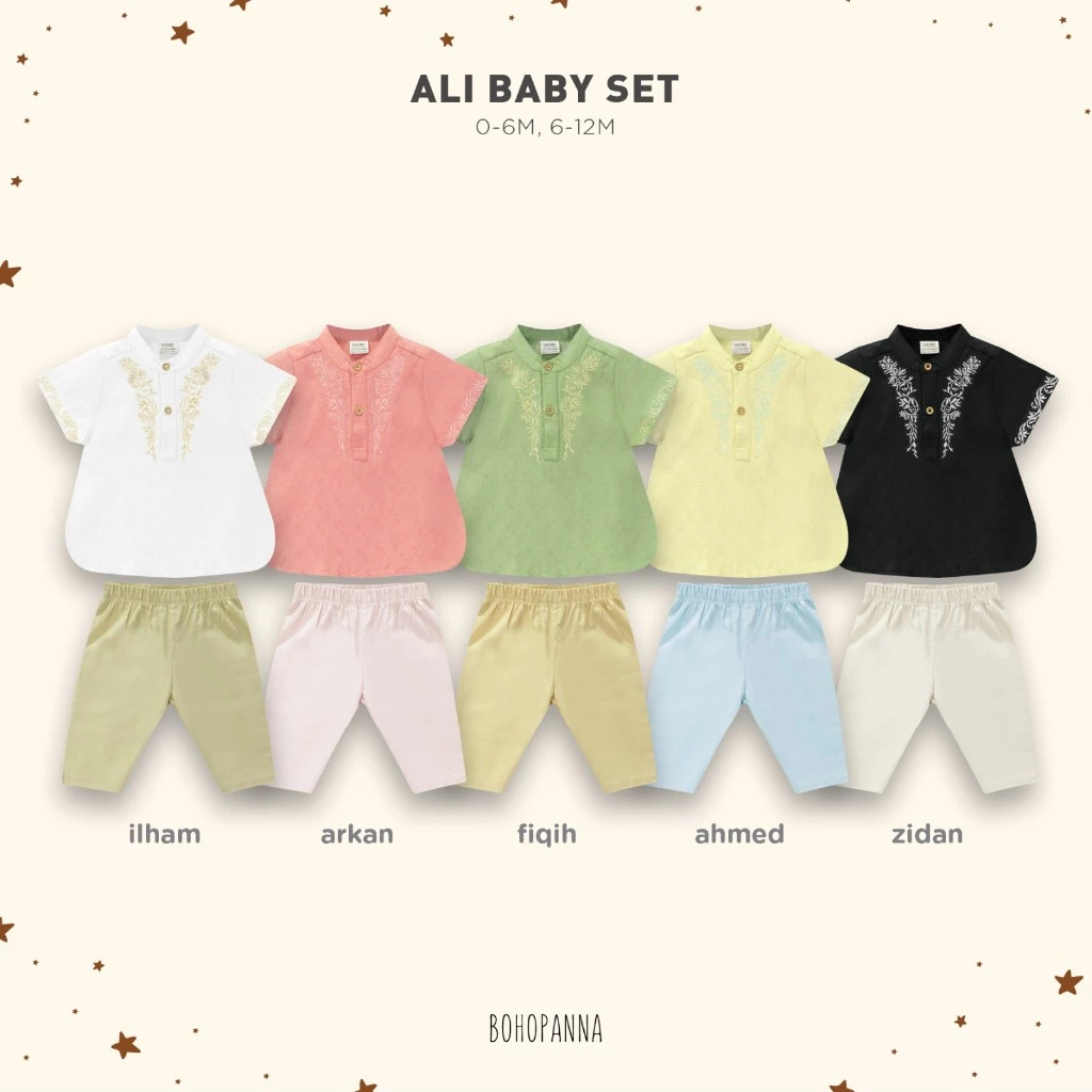 BOHOPANNA Raya Collection Ali Baby Set - Baju Koko - Baju Muslim ( 1 Stel )