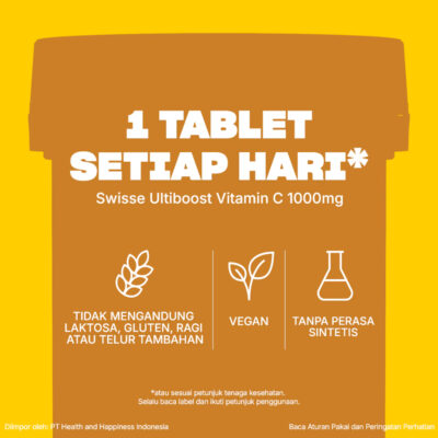 Swisse Ultiboost Vitamin C 1000mg 60 Tablets - Multivitamin Membantu Memelihara Daya Tahan Tubuh thumbnail 4