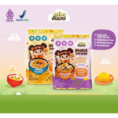 Alamii Noodle For Kids - Miso Soup / Chicken Dry Ramen - Tanpa Pengawet thumbnail 2