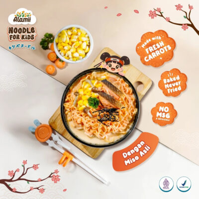 Alamii Noodle For Kids - Miso Soup / Chicken Dry Ramen - Tanpa Pengawet thumbnail 4