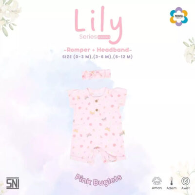 NOVA - Romper Set Bandana - Playsuit Bayi dan Anak Perempuan 0-12 Bulan (1 Set) - Lily Nature Series thumbnail 4