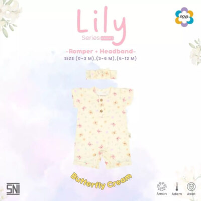 NOVA - Romper Set Bandana - Playsuit Bayi dan Anak Perempuan 0-12 Bulan (1 Set) - Lily Nature Series thumbnail 5
