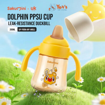 Sakumini Botol Minum Dolphin PPSU Sedotan Duckbill Training Straw Sippy Cup Anak Bayi Anti Sedak