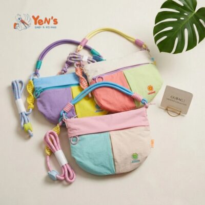 Tas Wanita Shoulder Bag Pastel Color Block Tali Panjang Paracord Removable / Tas Selempang Lucu